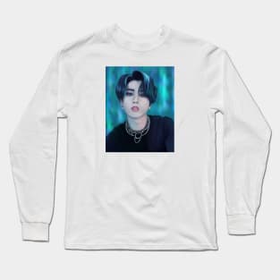 Han Jisung with blue hair, stray kids Long Sleeve T-Shirt